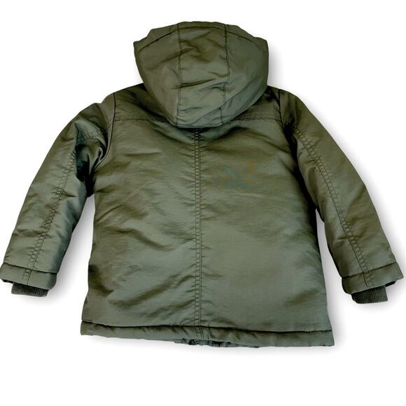 Swiss Alps Youth Boy Puffer Coat Jacket Winter Snow Fleece Hood Size 5/6 Green - Picture 2 of 11